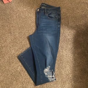American Eagle high rise distressed jean
